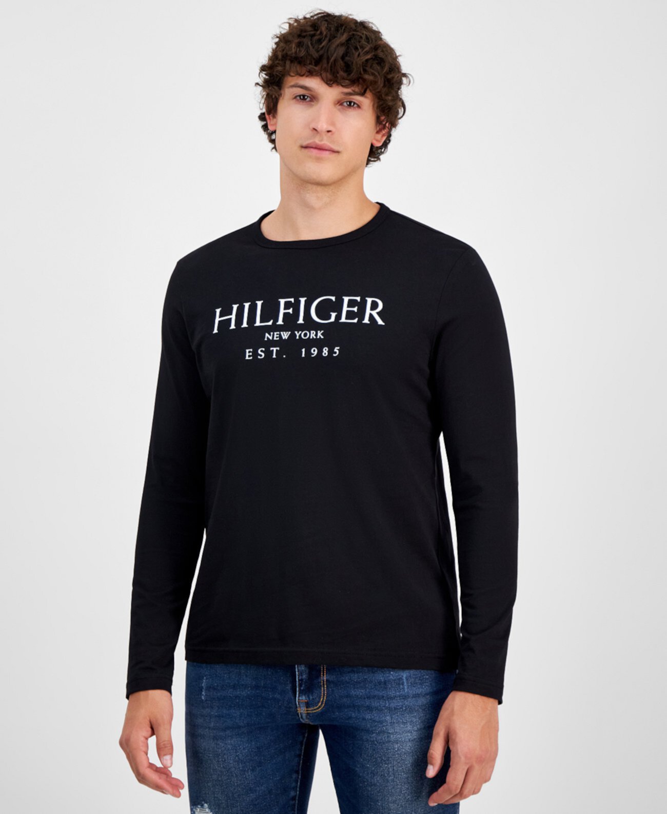 Мужская Футболка Tommy Hilfiger Логотип С Длинным Рукавом Tommy Hilfiger