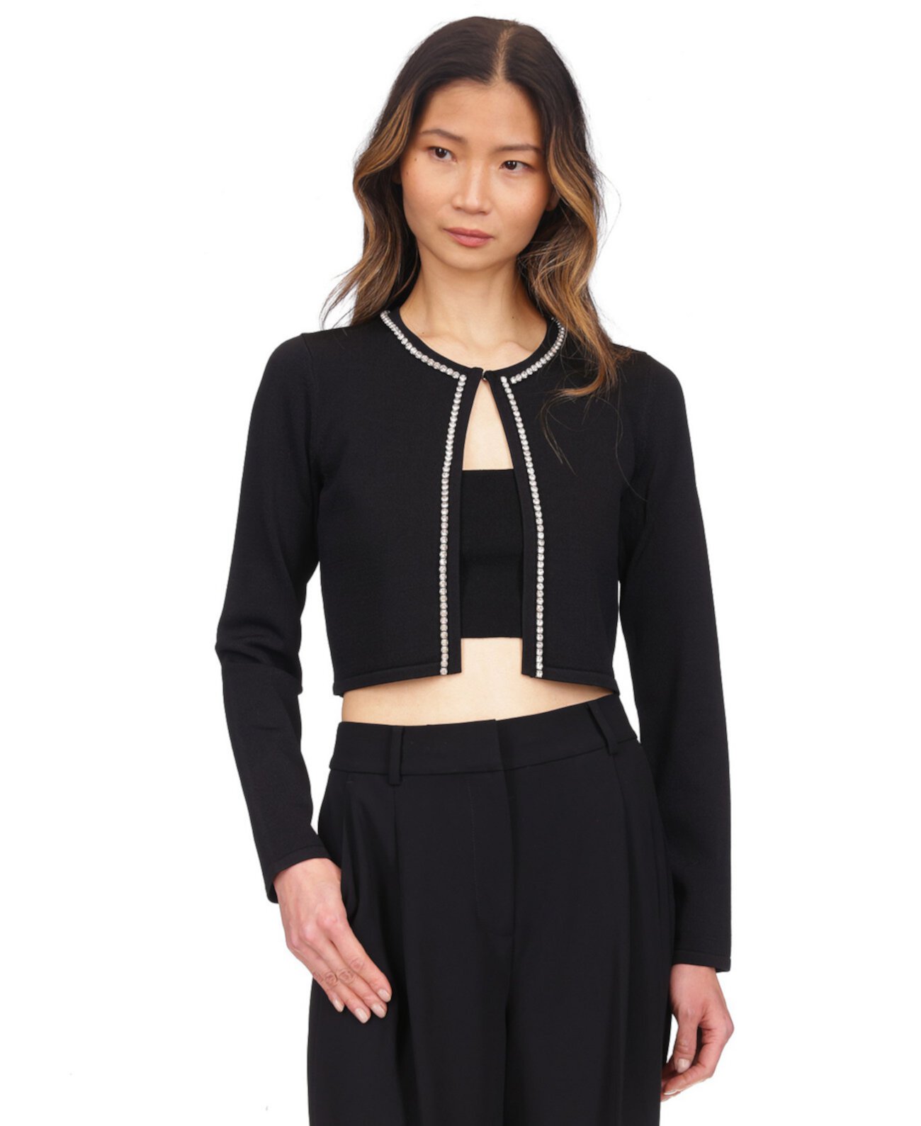 Женский Кардиган Michael Kors Gem-Trim Cropped Michael Kors