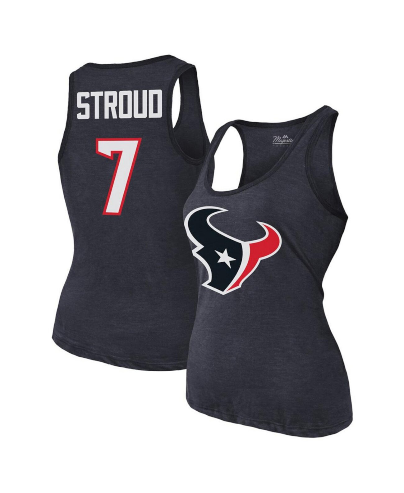 Женская Джерси Majestic C.J. Stroud Navy Houston Texans Name Number Tri-Blend Majestic