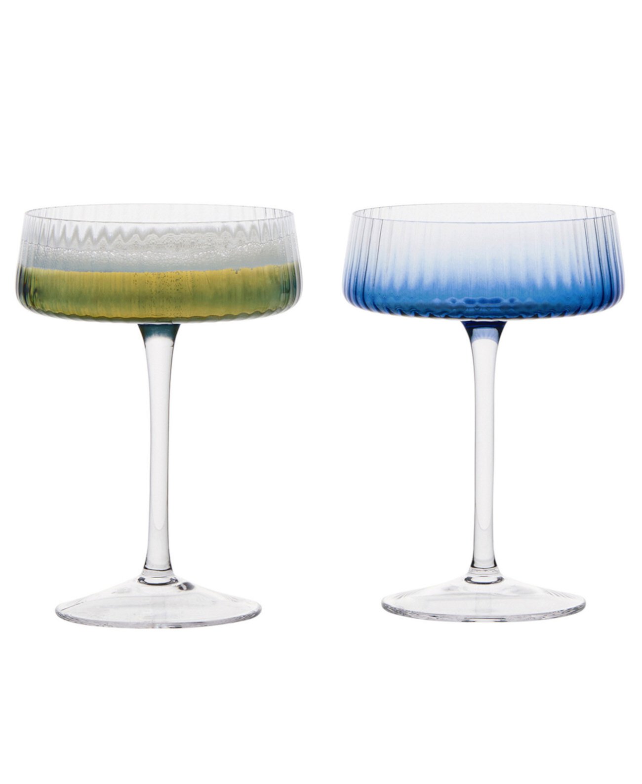 Empire Blue Champagne Coupes, Set of 2 Anton Studio Designs