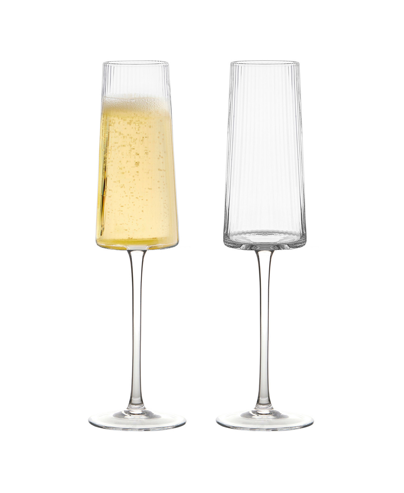 Empire Clear Champagne Flutes, Set of 2 Anton Studio Designs