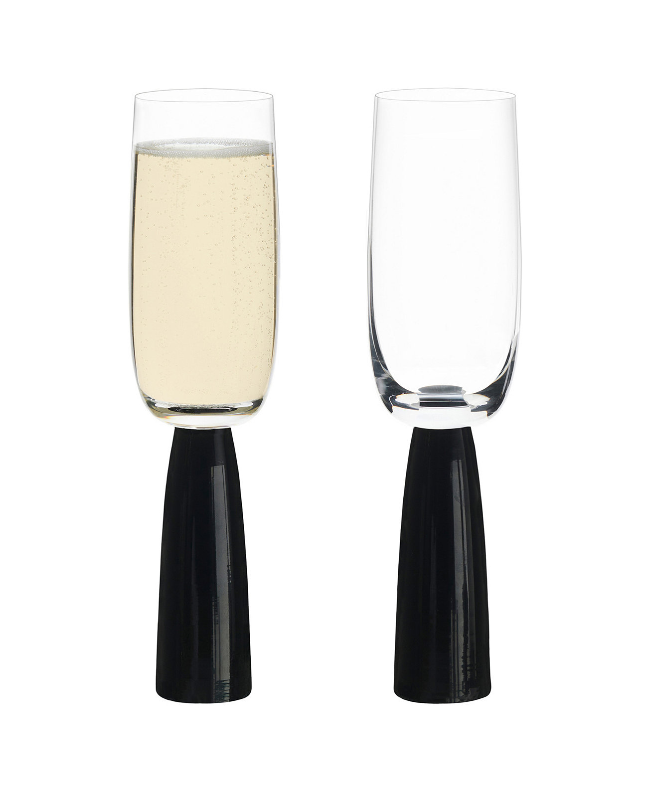 Oslo Champagne Flutes Black, Set of 2 Anton Studio Designs