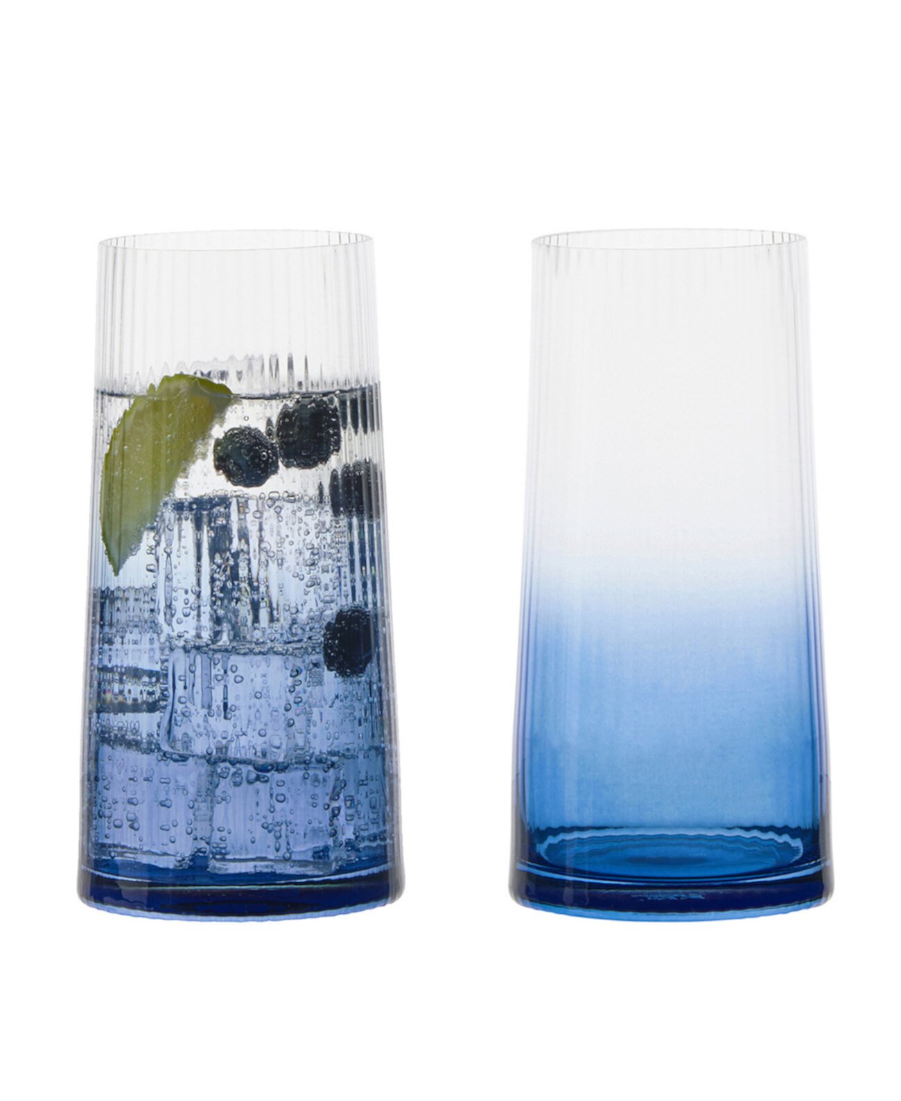 Empire Blue Highball Tumblers, Set of 2 Anton Studio Designs