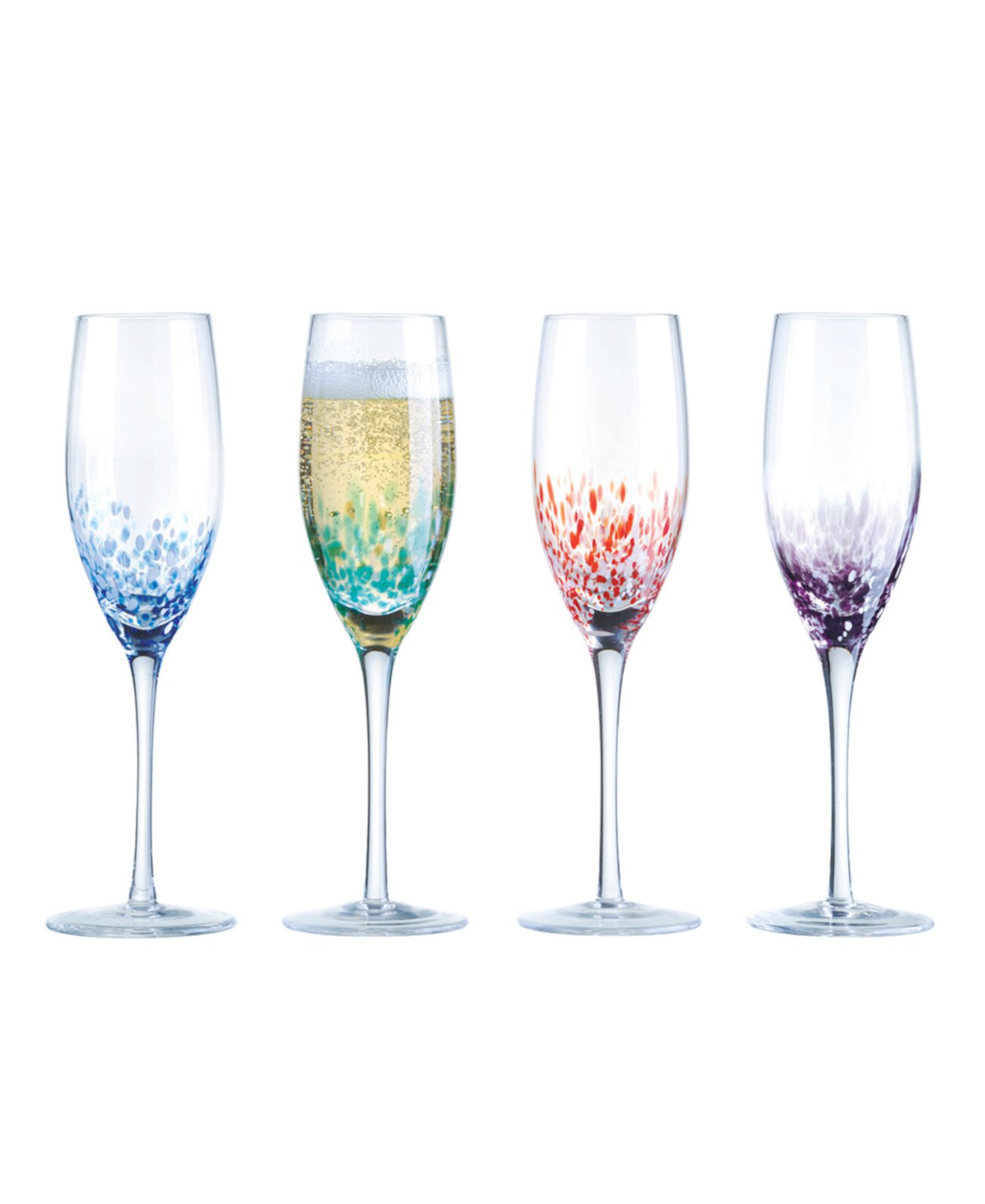 Speckle Champagne Flutes, Set of 4 Anton Studio Designs