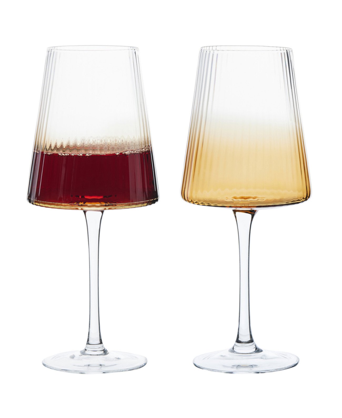 Empire Wine Glasses Amber, Set of 2 Anton Studio Designs