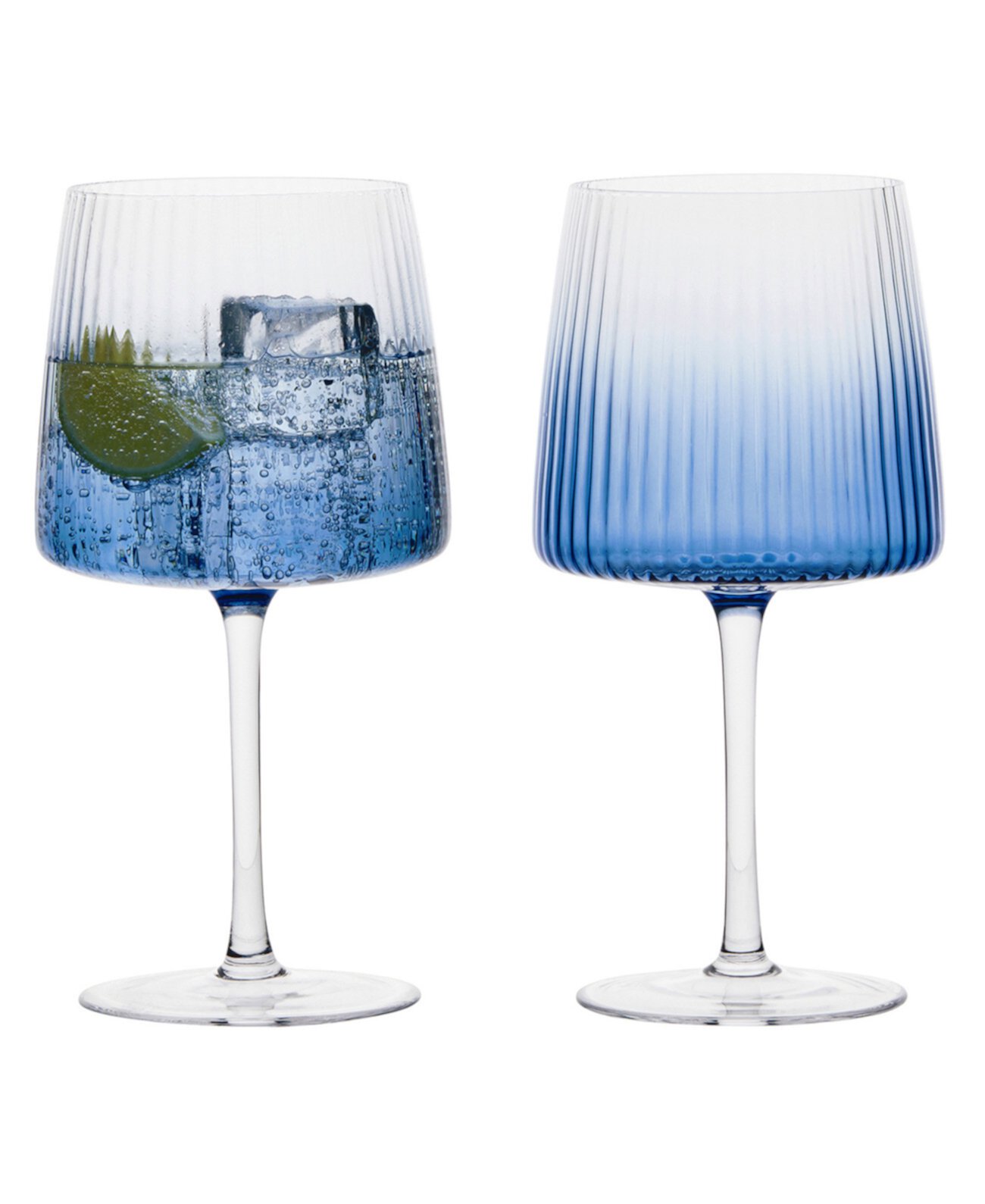 Empire Blue Gin Glasses, Set of 2 Anton Studio Designs