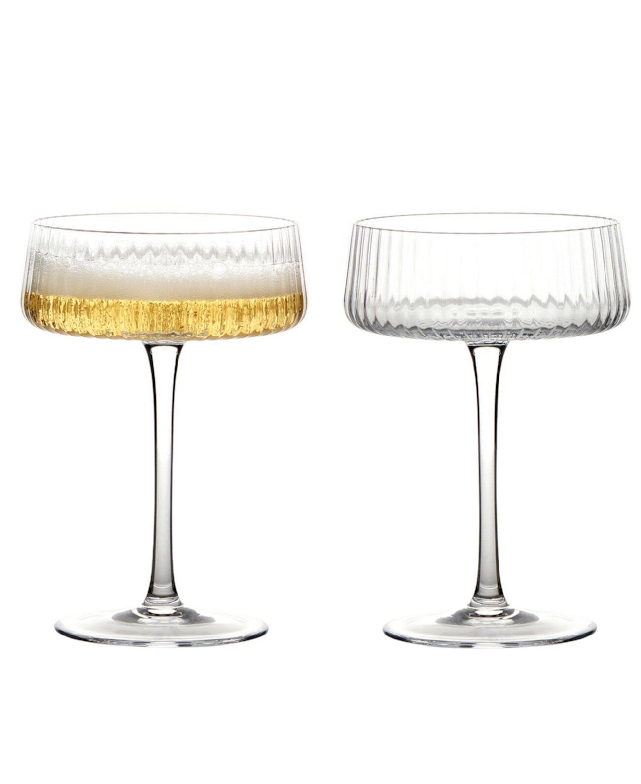 Empire Clear Champagne Coupes, Set of 2 Anton Studio Designs