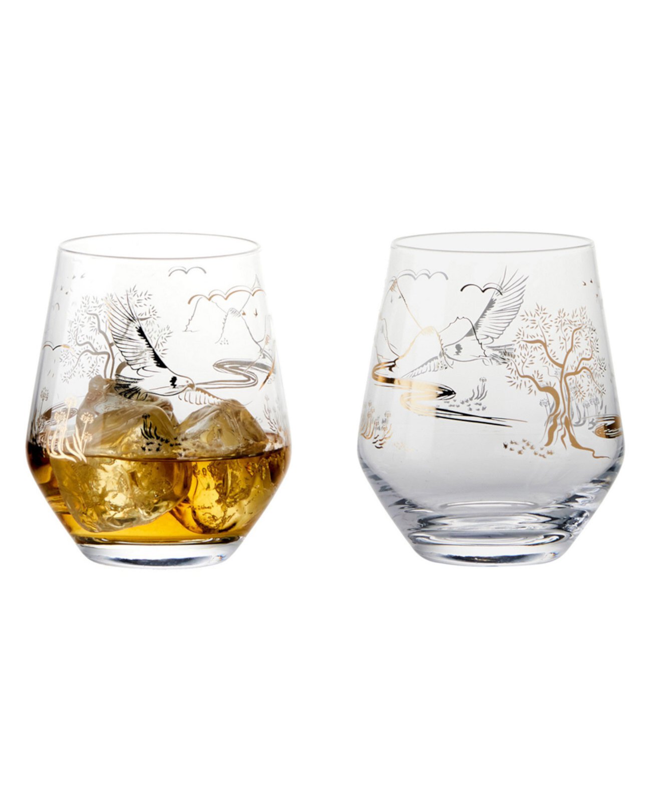 Skye Double Old Fashioned Tumblers / Stemless Wines, Set of 2 Anton Studio Designs