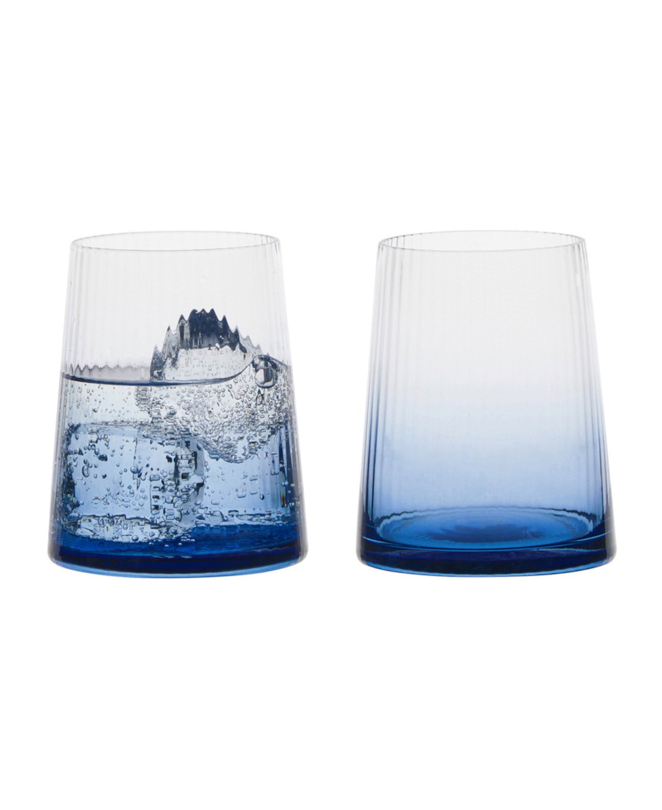 Empire Blue Double Old Fashioned Tumblers, Set of 2 Anton Studio Designs