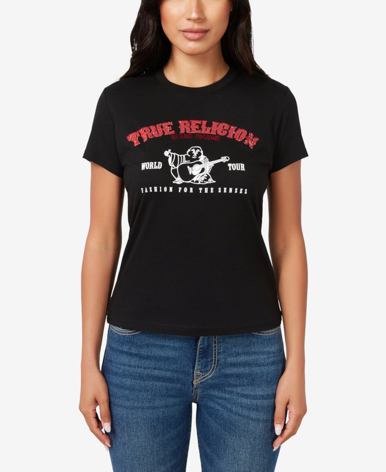 Женская Футболка True Religion Crystal Arched Logo Slim True Religion