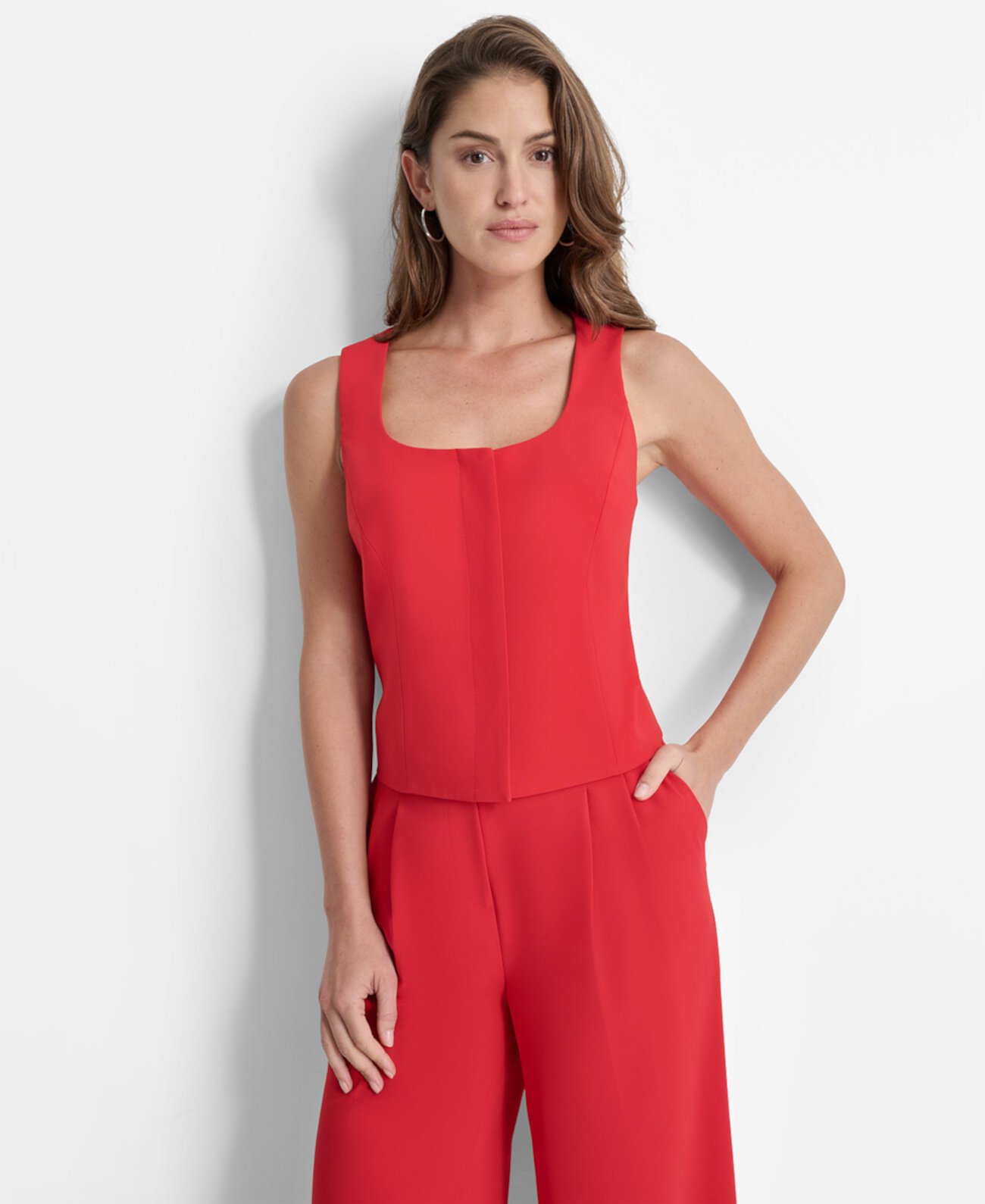 Женская Блузка DKNY Petite Sleeveless Tailored Bustier Top DKNY