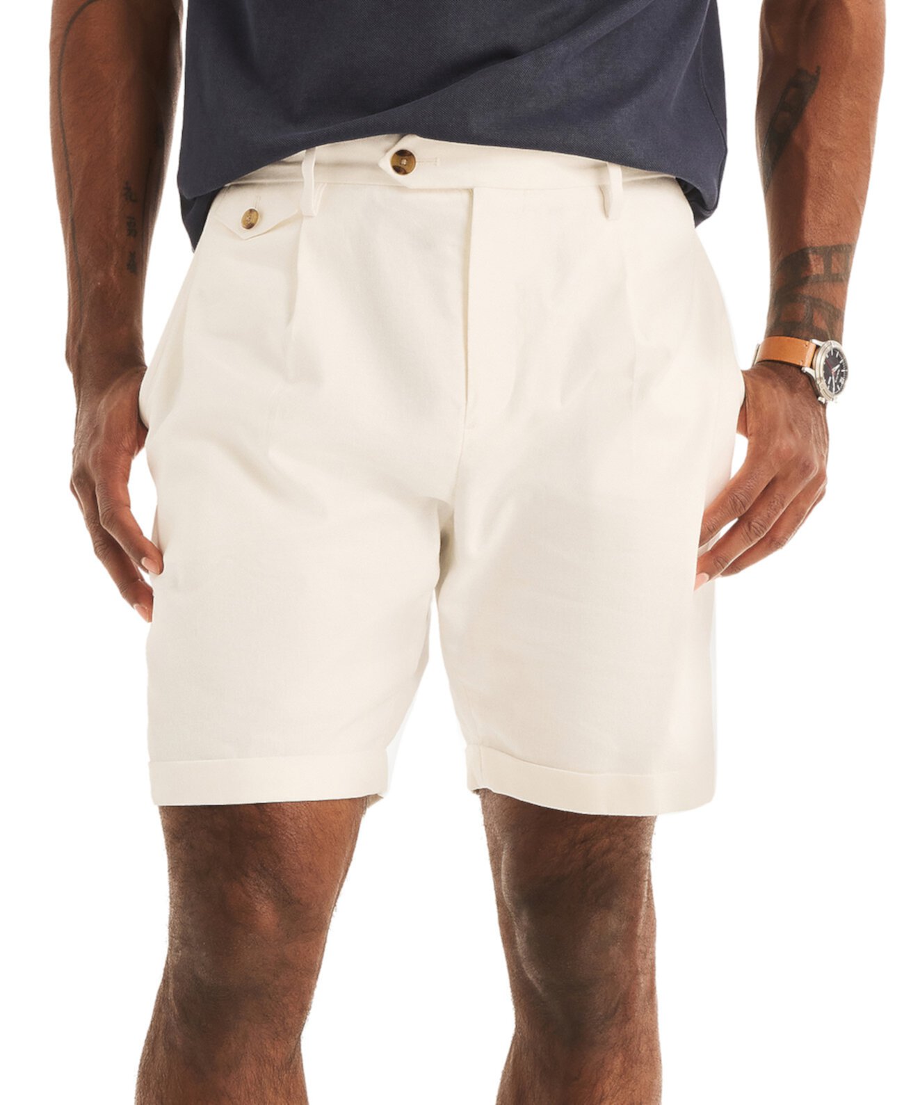 Мужские Повседневные шорты Nautica Miami Vice Classic-Fit Плиссованные 8-1/2\ Nautica