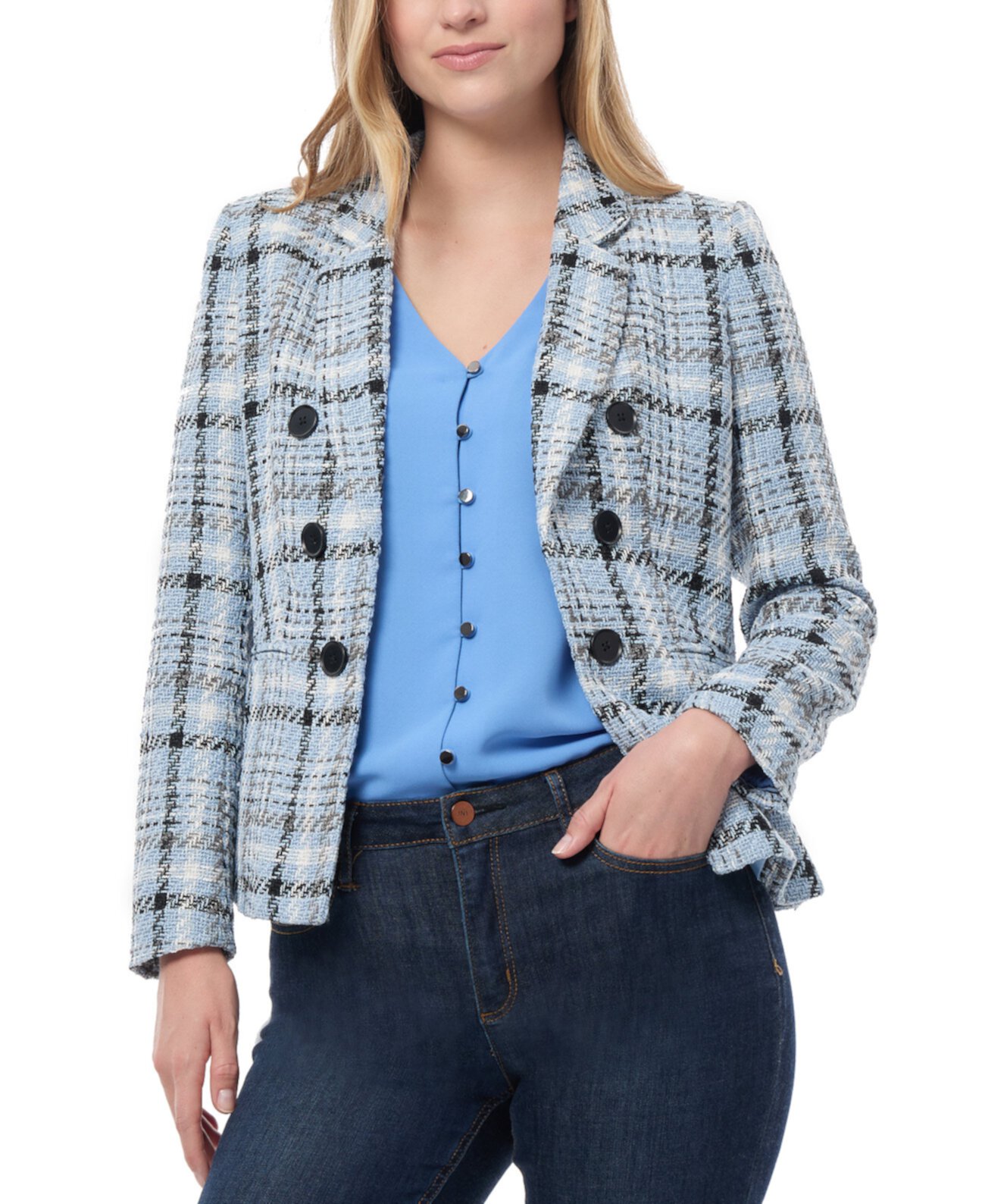 Женский Блейзер Jones New York Petite Plaid Open-Front Jones New York