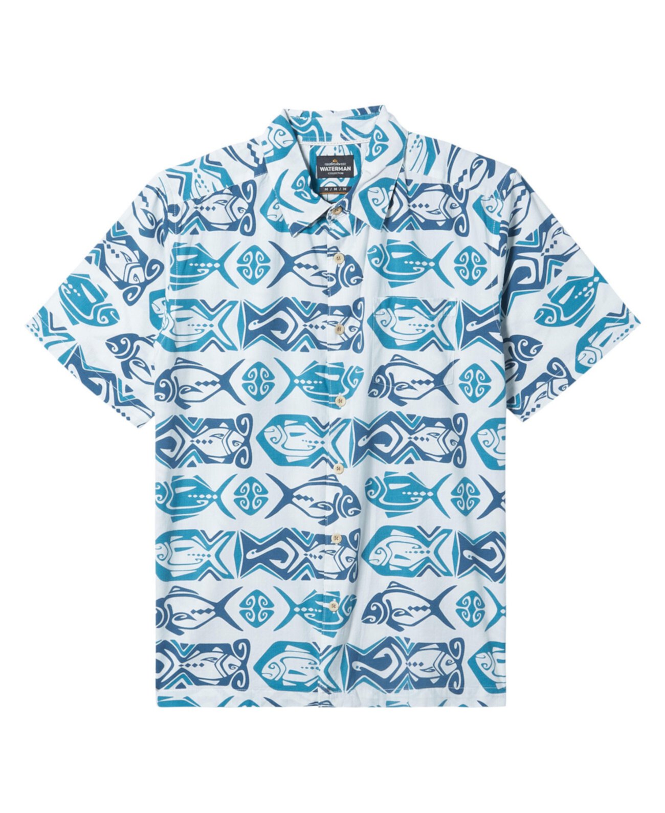 Мужская рубашка Quiksilver Waterman Bill Fish из 64% хлопка и 36% вискозы с коротким рукавом Quiksilver Waterman