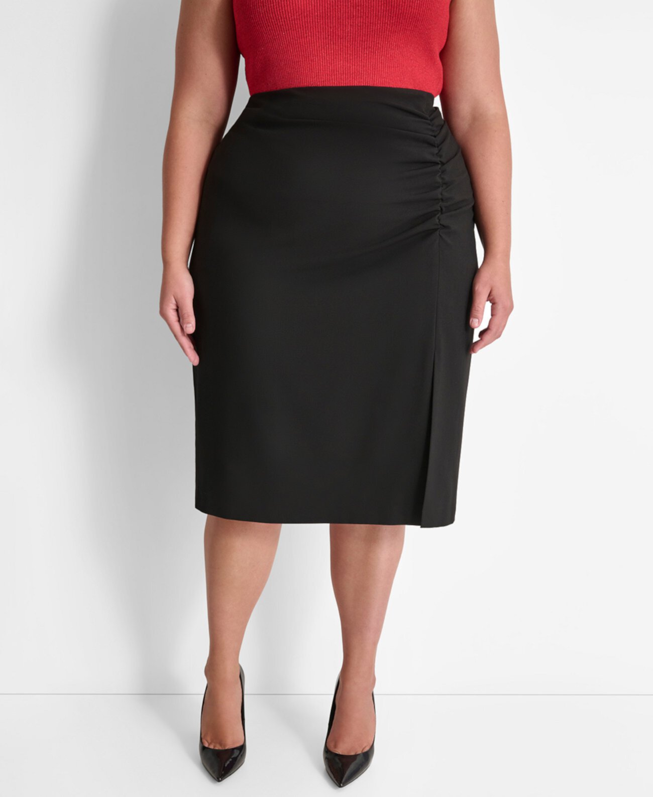 Женская Юбка миди DKNY Plus Size Ruched DKNY