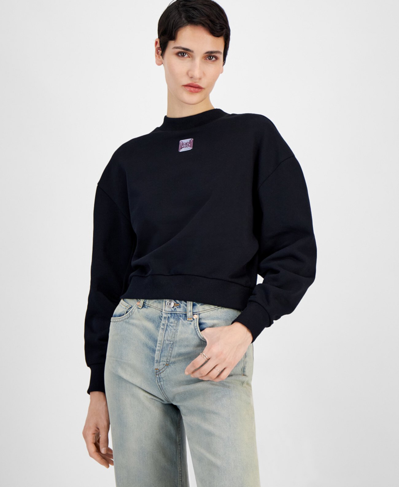 Women's Deflorine Cotton Logo Drop-Shoulder Sweatshirt HUGO BOSS