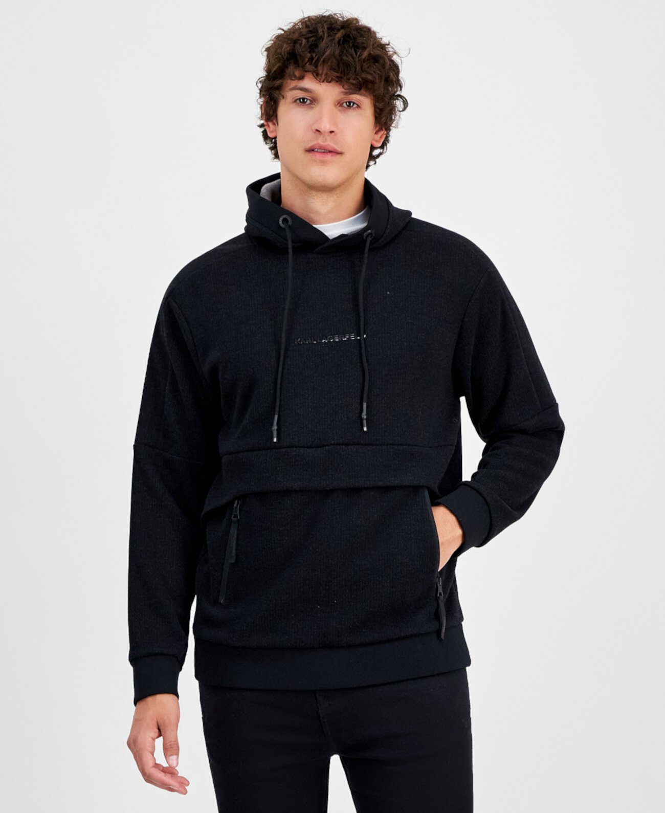 Мужская Толстовка Karl Lagerfeld Paris Elevated Modern-Fit Textured Fleece Karl Lagerfeld Paris