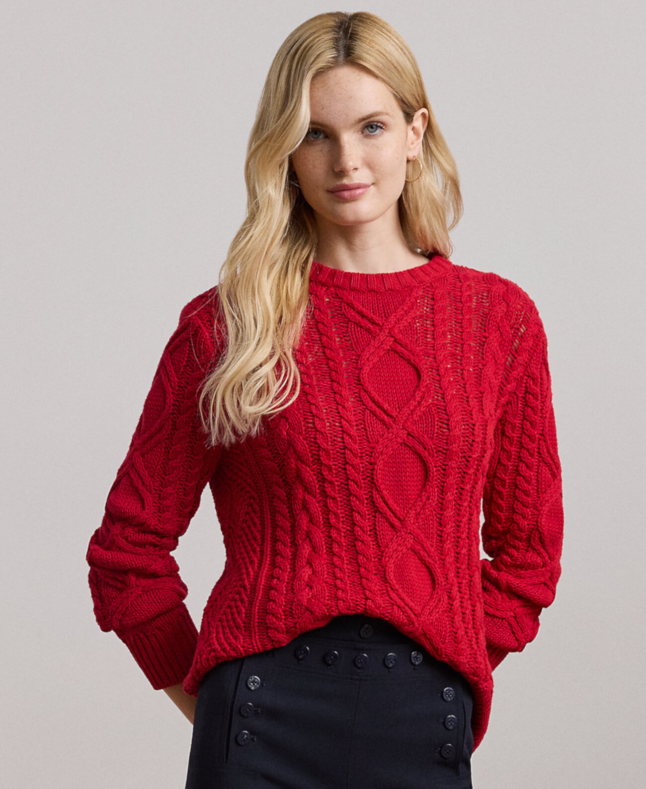 Женский Свитер LAUREN Ralph Lauren Petite Aran-Knit LAUREN Ralph Lauren