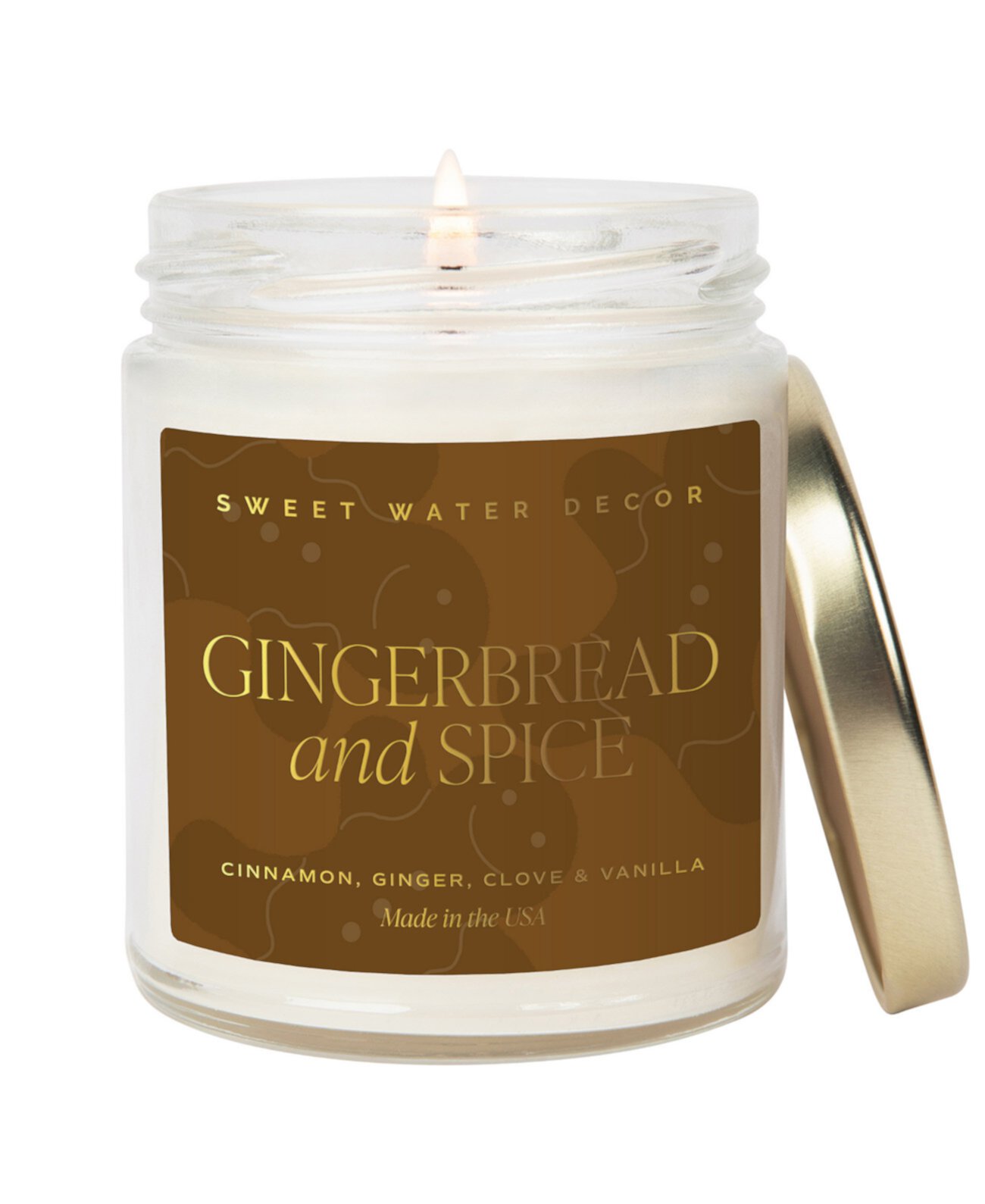 Gingerbread and Spice Candle, 9 oz. SWEET WATER DECOR