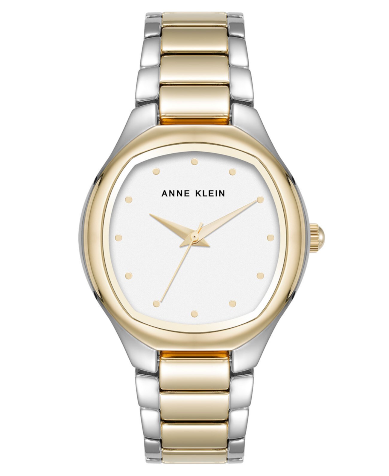 Кварцевые часы Anne Klein Женские Квадратные Двухцветные Металлические Браслеты, 32мм Anne Klein