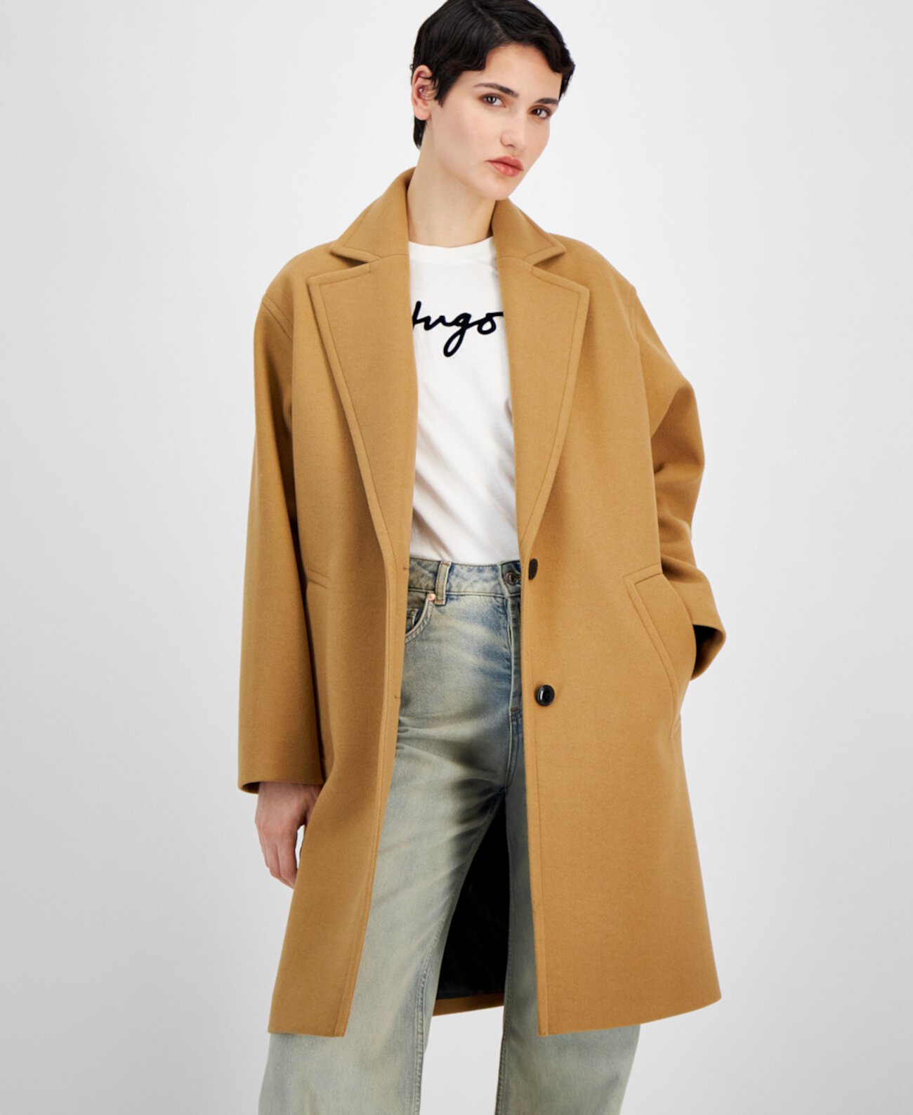 Women's Peak-Lapel Long-Sleeve Trench Jacket HUGO BOSS