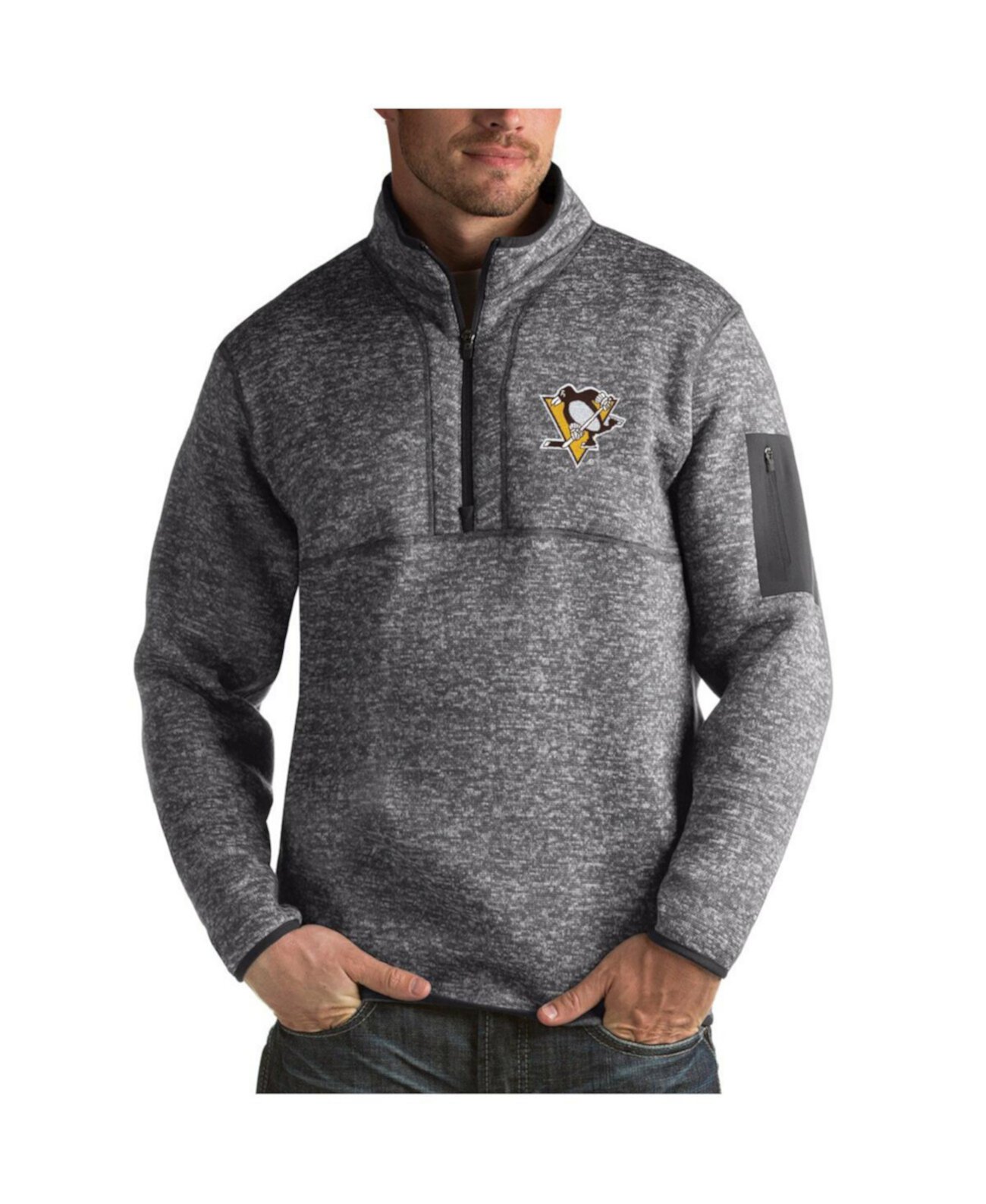 Мужская Повседневная куртка Antigua Pittsburgh Penguins Fortune 1/2-zip Antigua