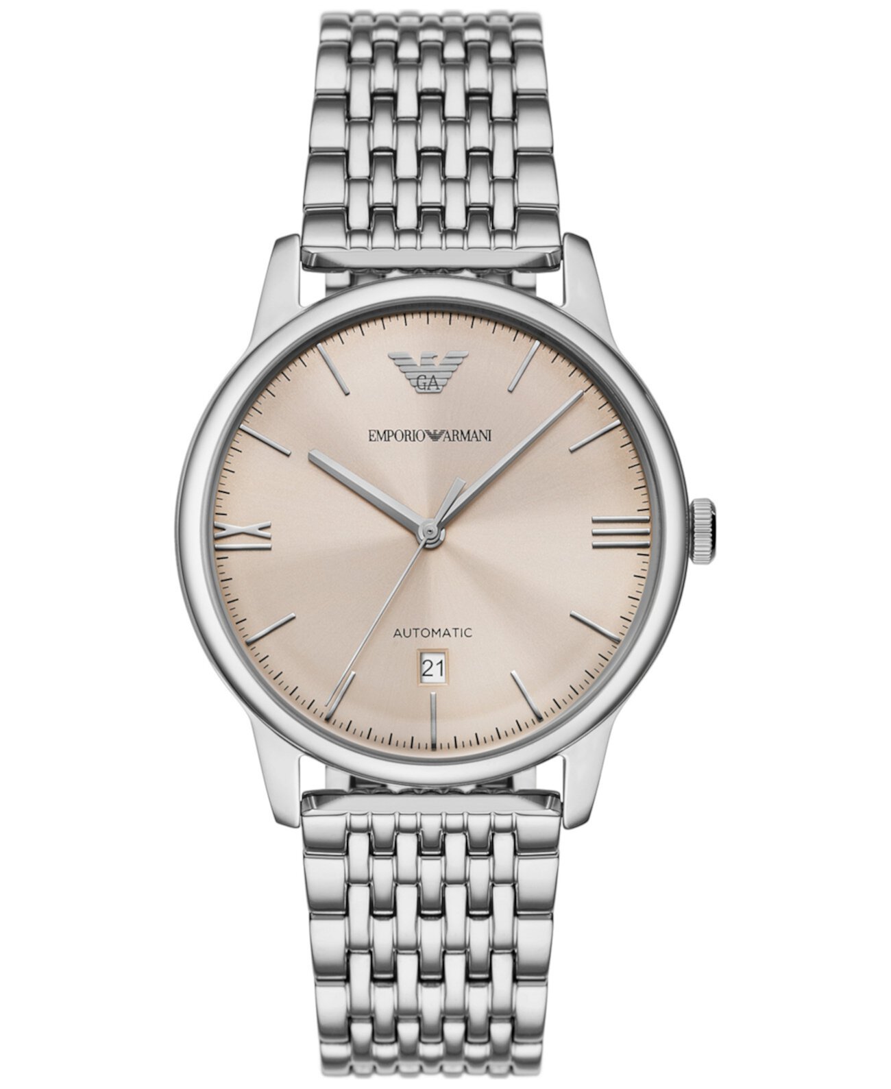 Механические часы Emporio Armani AR60082 с автоматическим браслетом из нержавеющей стали, 39мм Emporio Armani