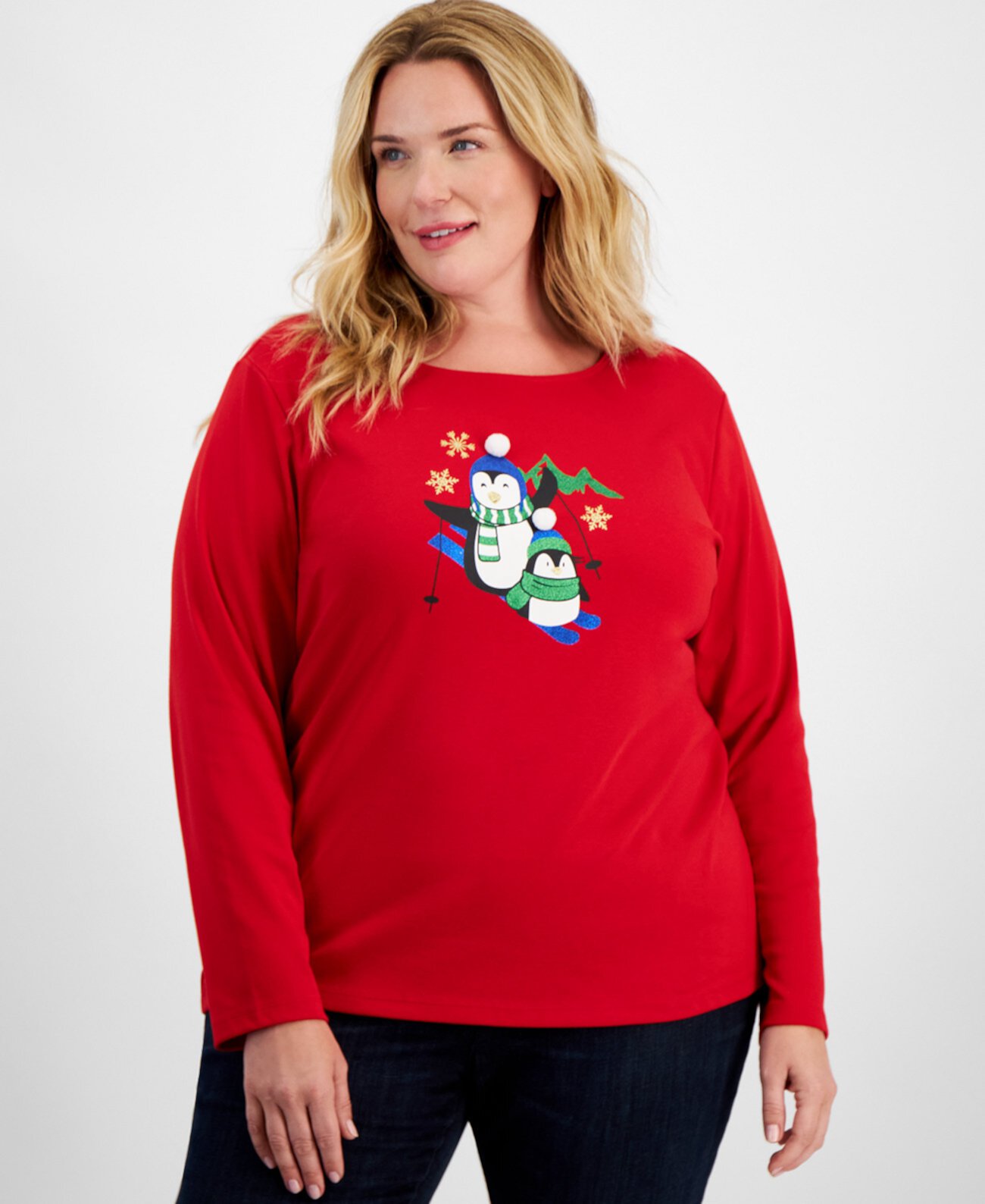 Женская Футболка Holiday Lane Plus Size Penguin Play Holiday Lane