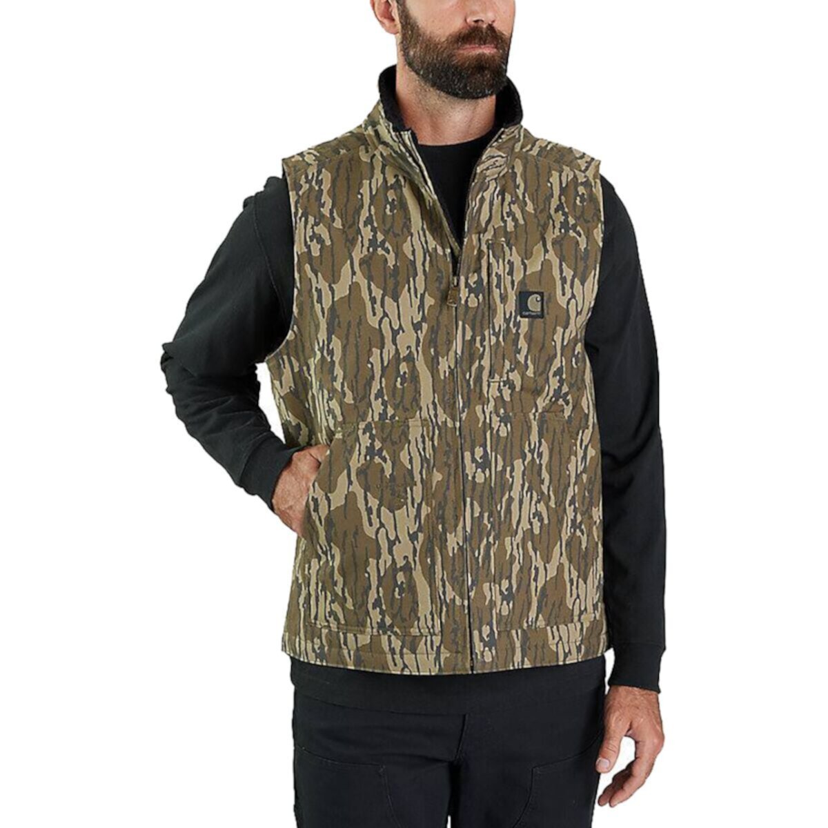 Мужской Пуховой и верхний жилет Carhartt Rugged Flex Duck Loose Sherpa Camo Mock-Neck Carhartt