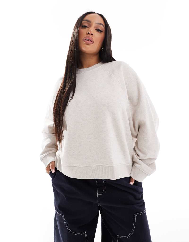 Женская Толстовка ASOS Curve Oversized с Рагланом Цвета Овсянка ASOS Curve