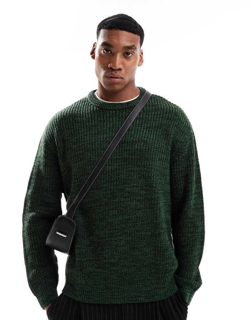 Мужской Свитер ASOS DESIGN oversized fisherman rib knit в зеленом цвете ASOS DESIGN