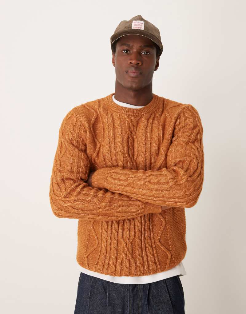 Мужской Свитер ASOS DESIGN Heavyweight Cable Knit Crew Neck ASOS DESIGN