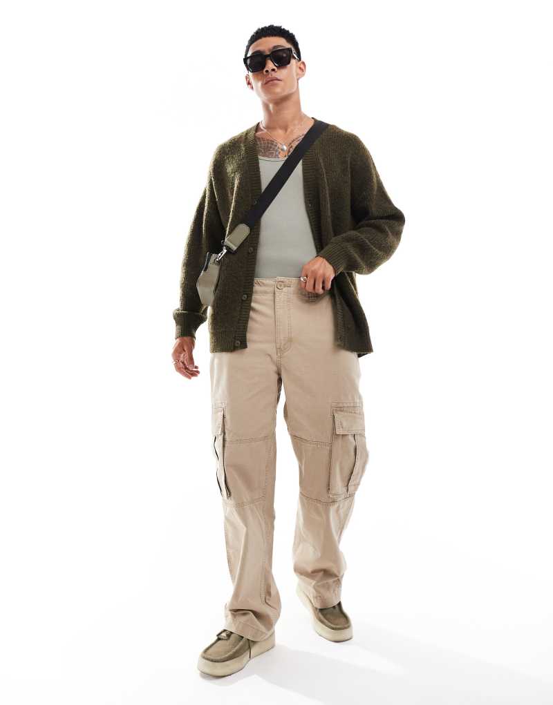 Cotton On baggy style pocket utility pants in light camel ripstop COTTON ON