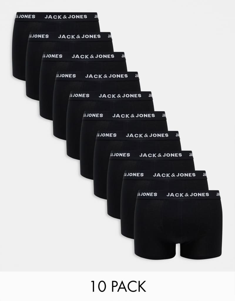 Мужские Боксеры Jack & Jones 10 pack в черном цвете Jack & Jones