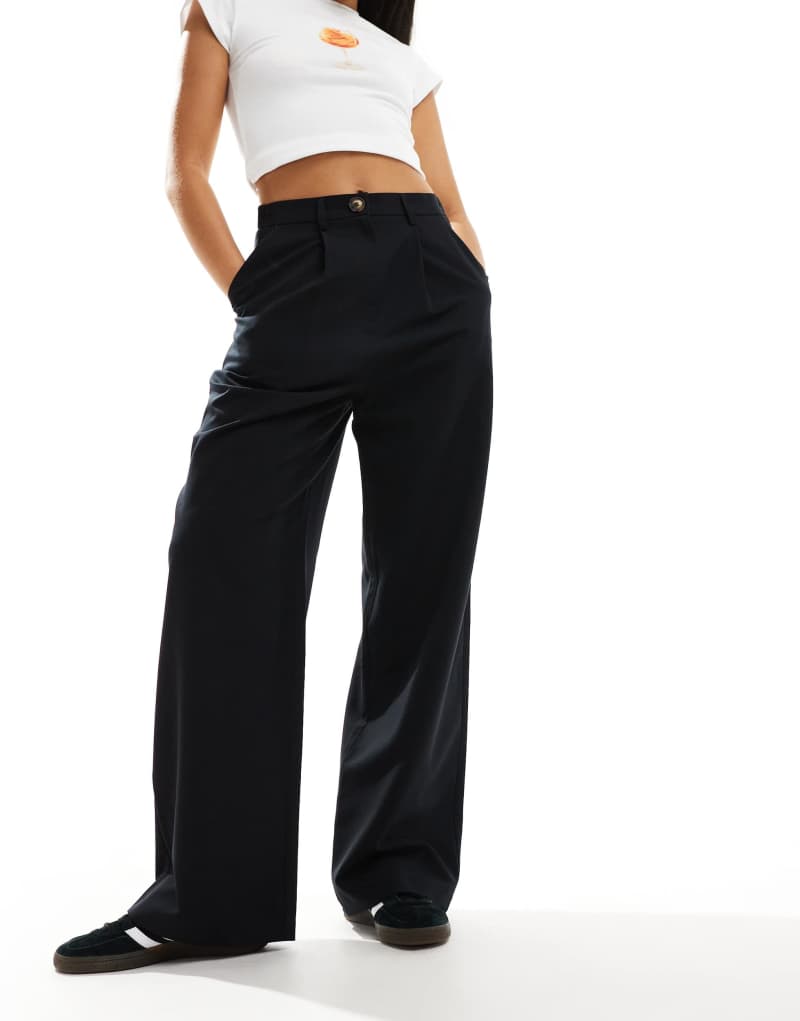 Miss Selfridge tailored wide leg pants in black Miss Selfridge