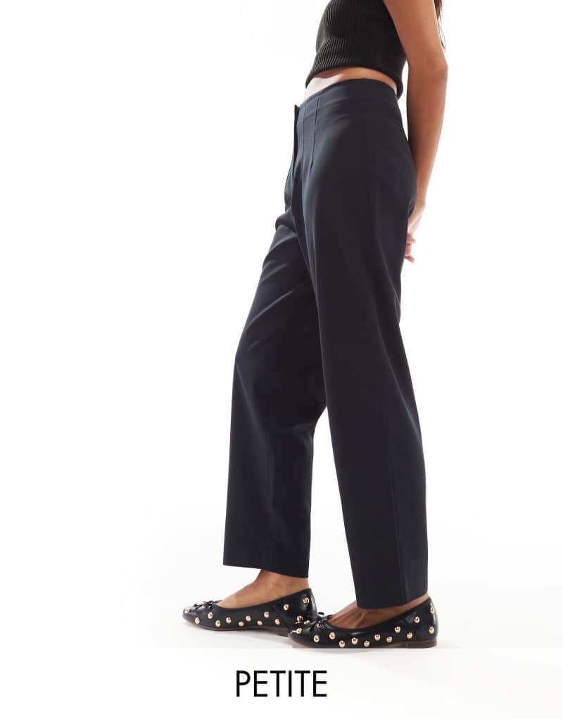 Miss Selfridge Petite essentials cigarette pants in black Miss Selfridge