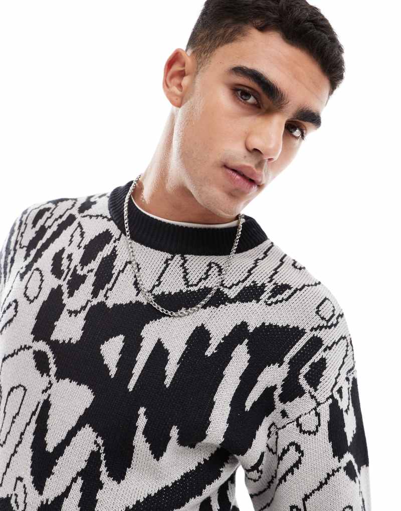 Мужской Свитер Pull&Bear Stwd Graphic Knitted Pull&Bear