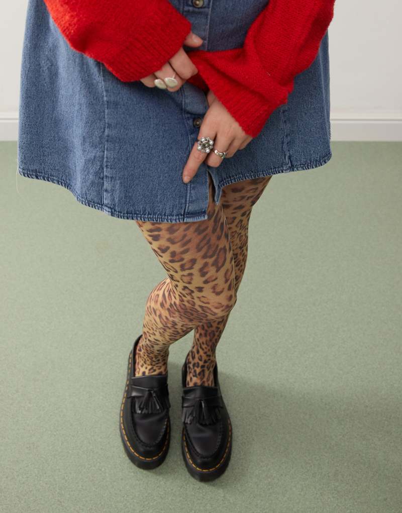 Reclaimed Vintage tights in leopard print Reclaimed Vintage