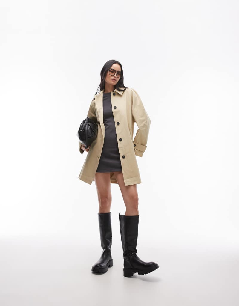 Topshop ultimate trench coat in stone TOPSHOP