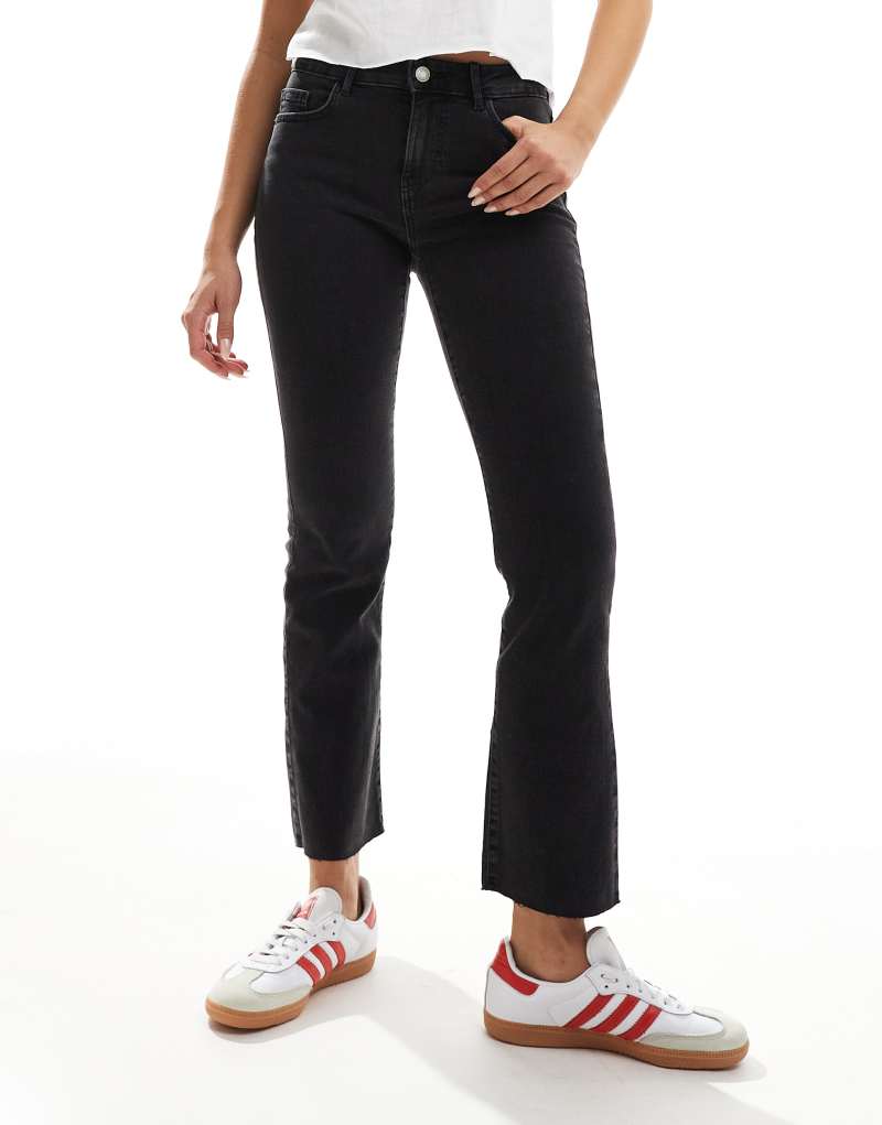 Vero Moda skinny cropped kick flare jeans in washed black  VERO MODA