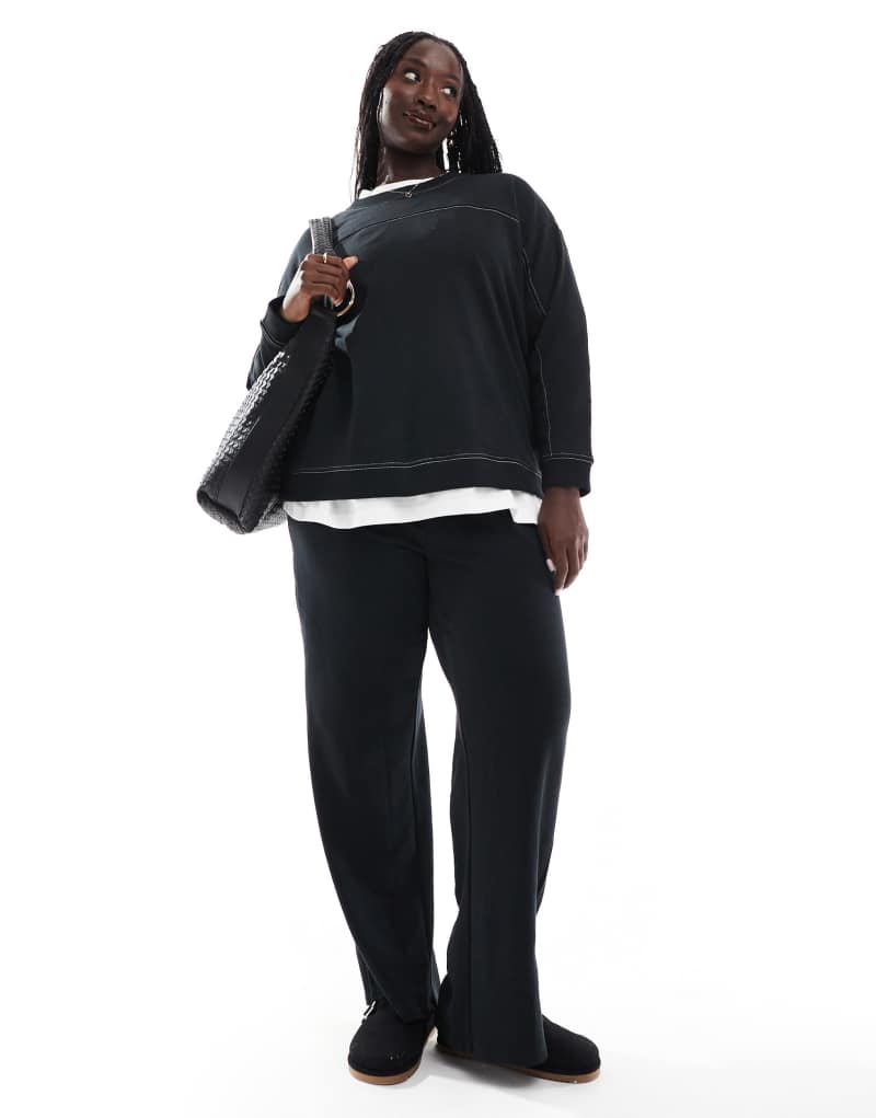 Vero Moda Curve wide leg sweatpants in black - part of a set VERO MODA