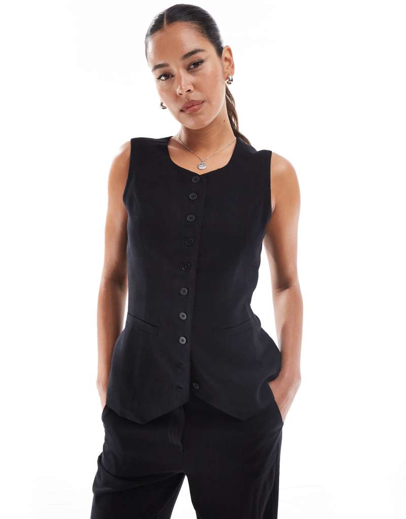 Vero Moda high neck vest in black - part of a set VERO MODA