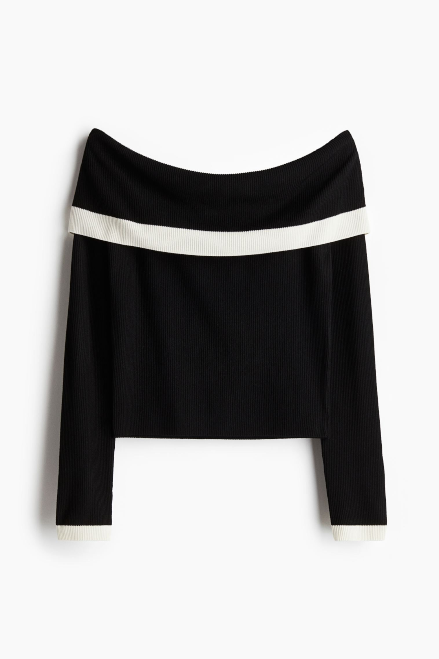 Женская Блузка H&M Rib-Knit Off-the-Shoulder Top H&M