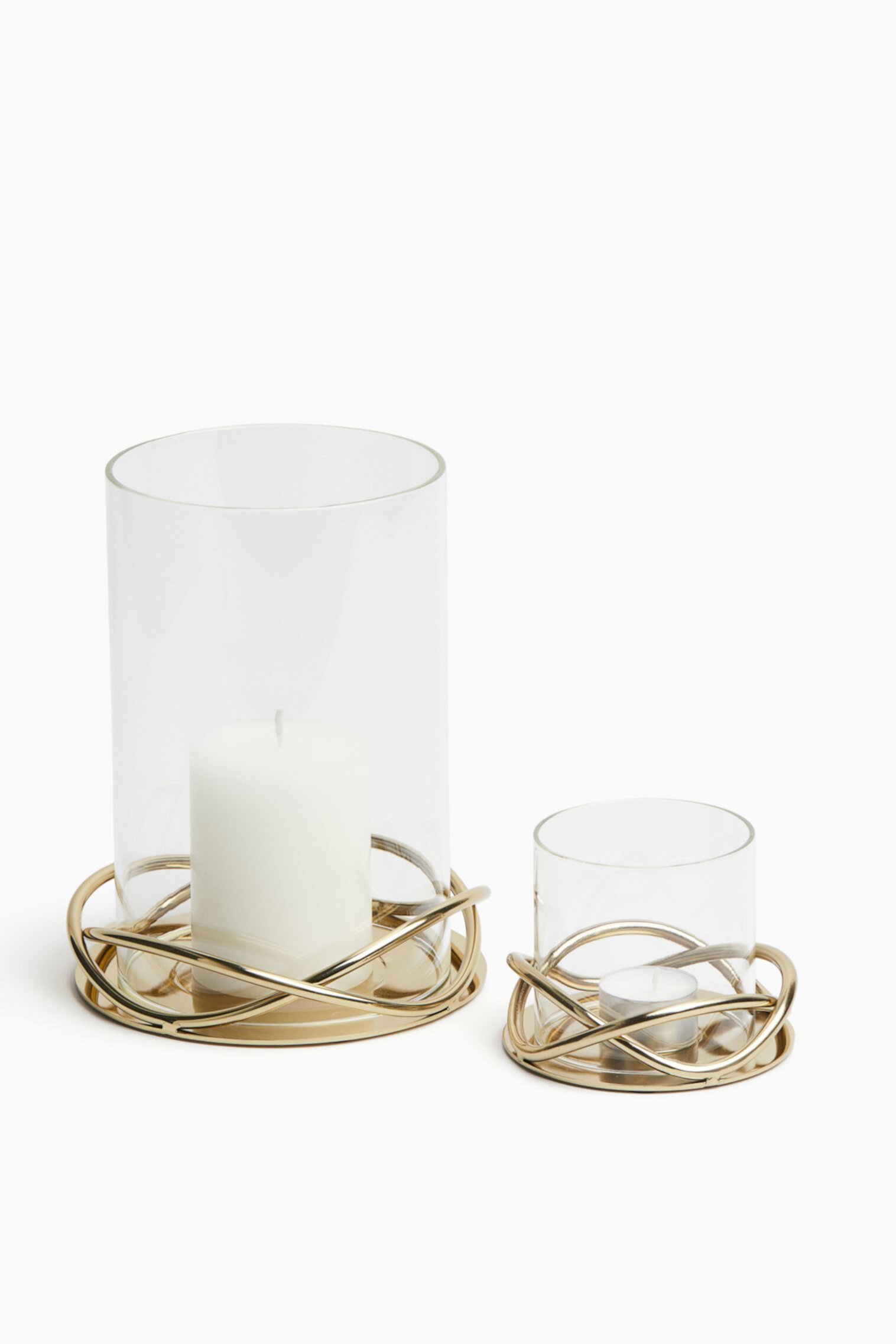 Metal and Glass Tea Light Holder H&M