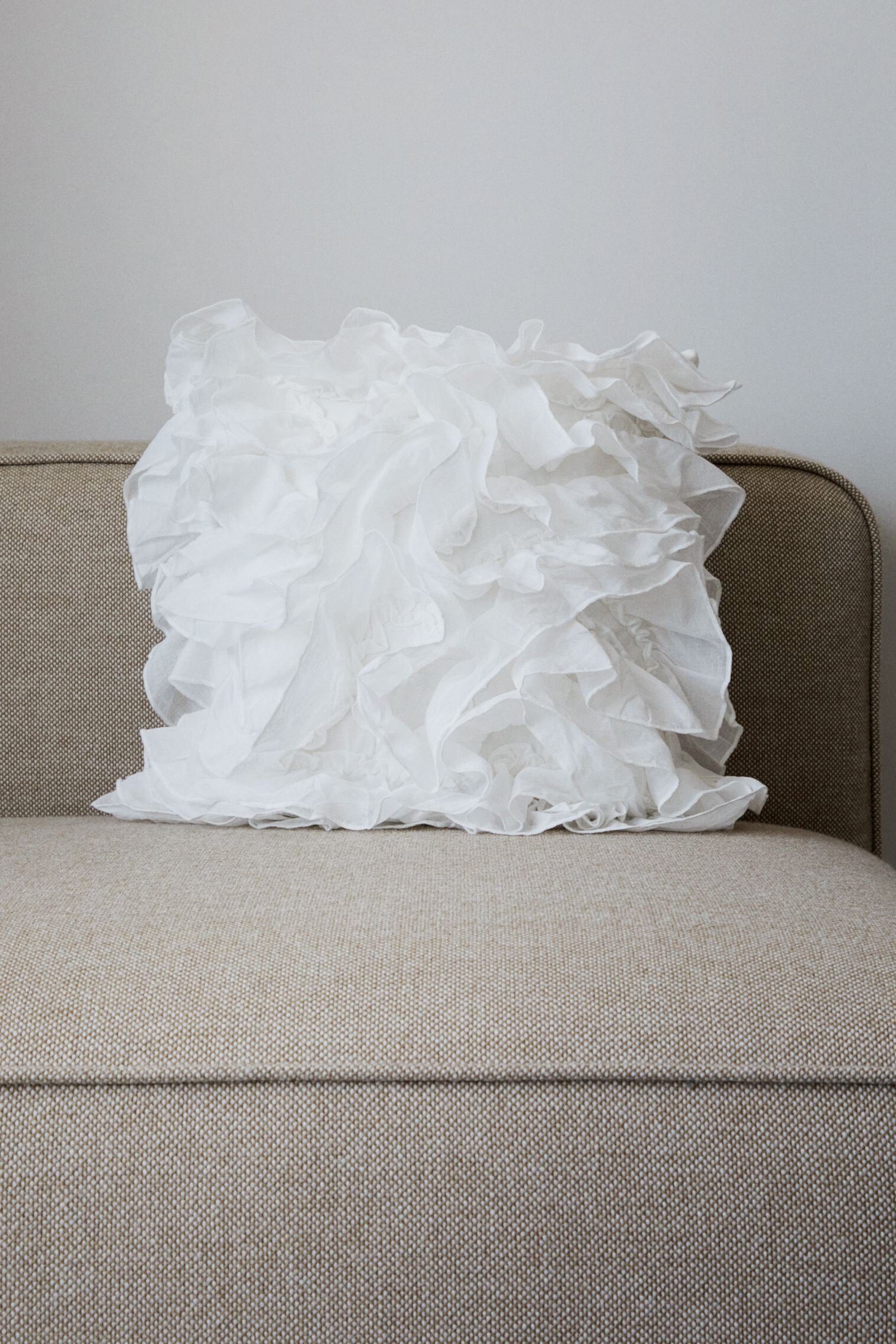 Ruffled Cotton Cushion Cover H&M