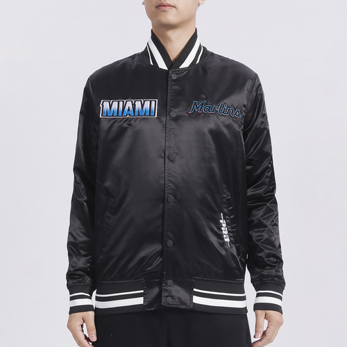 Pro Standard Miami Marlins Turn It Up M Rib Satin Jacket Pro Standard