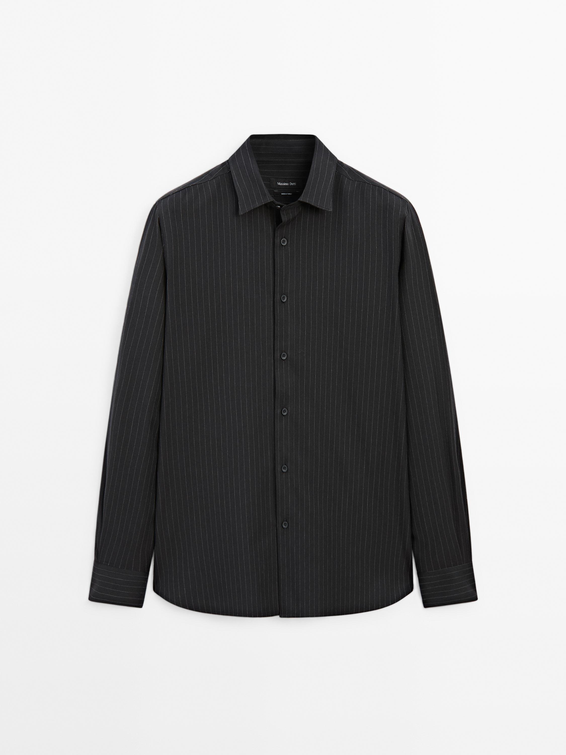 100% cotton pinstripe shirt Massimo Dutti