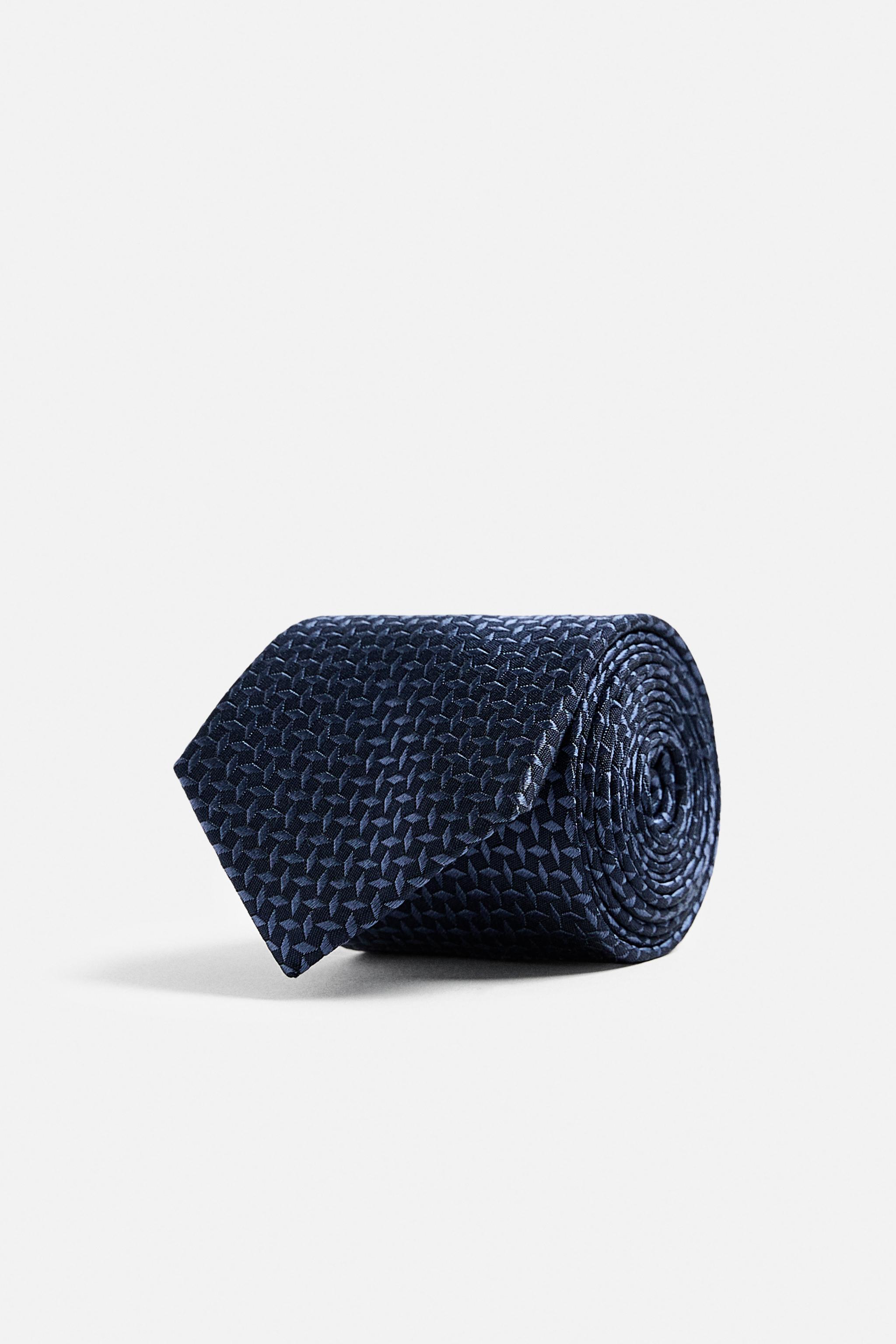 Галстук ZARA 100% SILK GEOMETRIC JACQUARD ZARA