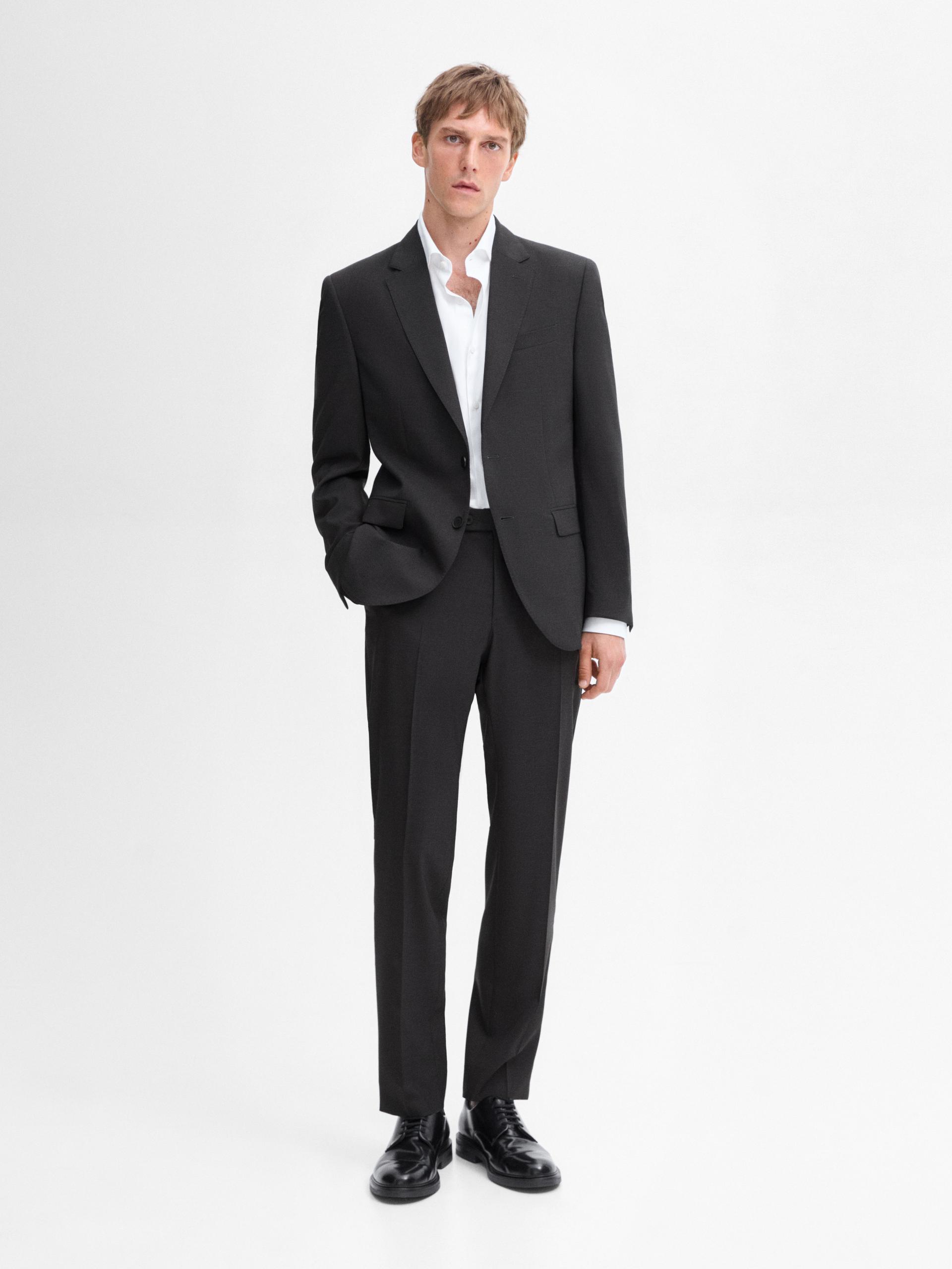 100% wool grey suit blazer Massimo Dutti