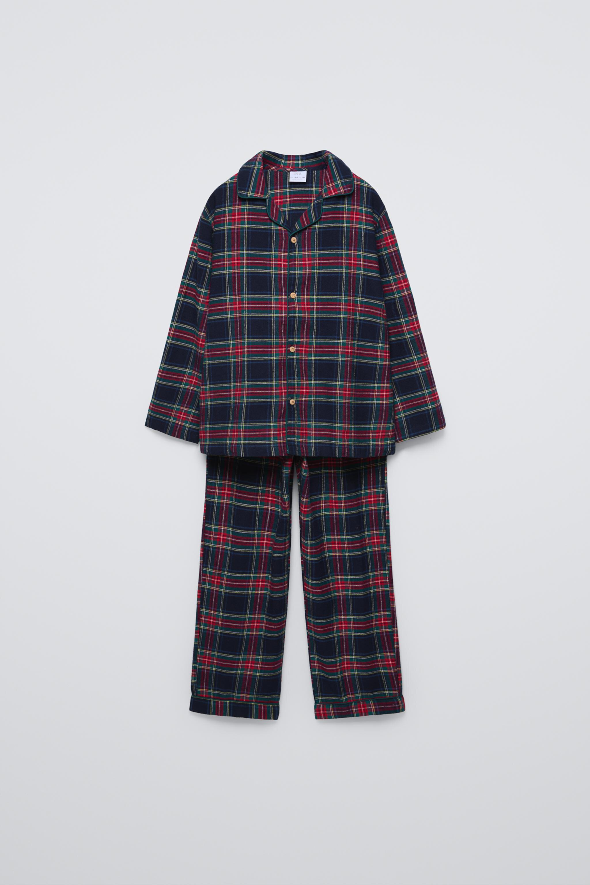 6-14 YEARS/ PLAID FLANNEL PAJAMAS ZARA